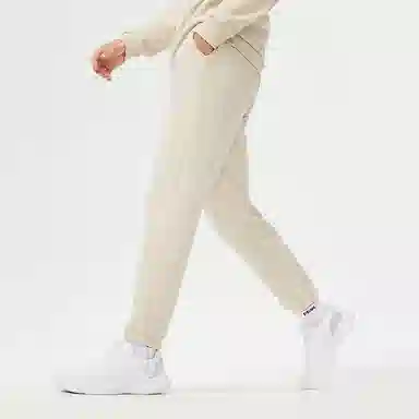 匹克 综训运动系列 保暖 纯色基础款针织休闲百搭运动长裤健身跑步休闲裤 男款 白浅卡其