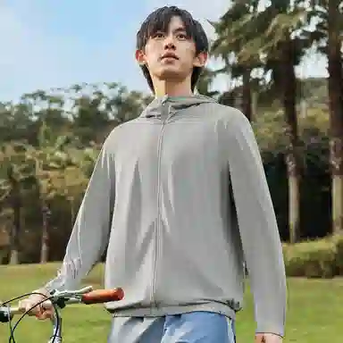 匹克 防晒系列 紫薯防晒衣针织冰丝皮肤风衣夏季新款休闲运动外套防晒衣 男款 冷浅灰