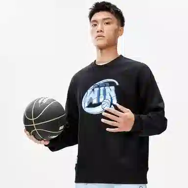 Peak Basketball Culture Series Crewneck Fleece Sweatshirt Black