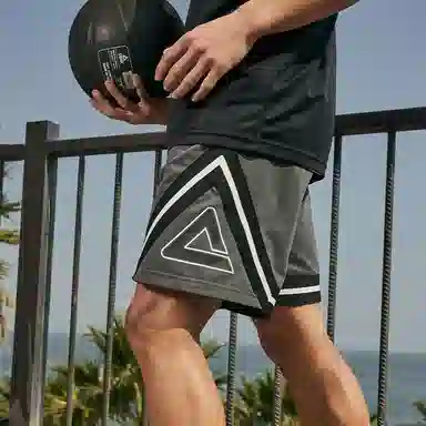 匹克 问鼎系列 针织五分篮球裤夏季新款宽松透气运动短裤跑步裤 男款 磁石灰