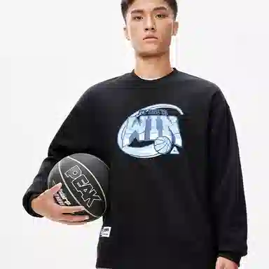 Peak Basketball Culture Series Crewneck Fleece Sweatshirt Black