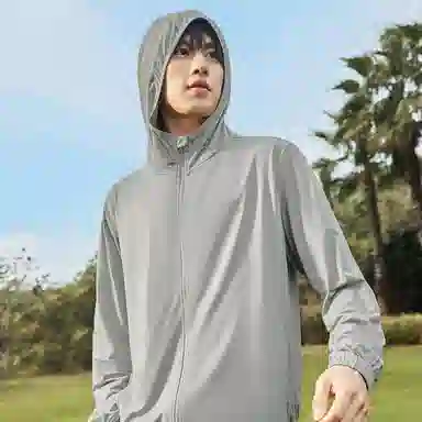 匹克 防晒系列 紫薯防晒衣针织冰丝皮肤风衣夏季新款休闲运动外套防晒衣 男款 冷浅灰