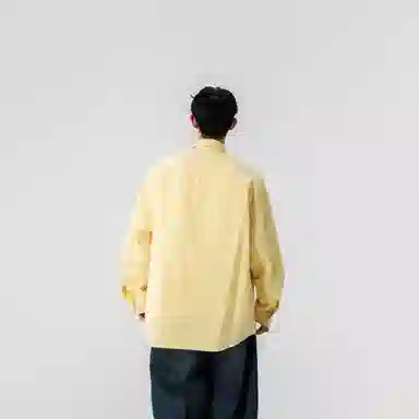 宜而爽 美式复古学院风简约条纹小标品牌字母印花设计百搭休闲通勤薄外套宽松阔版时尚叠穿免烫翻领薄款单排扣长袖冰感衬衫 男女同款