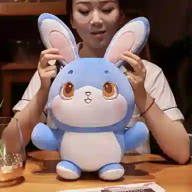 安之静雅 可爱蓝色兔兔布娃娃 玩偶 毛绒公仔
