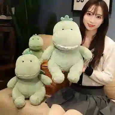 安之静雅 可爱小绿龙恐龙抱枕 玩偶 毛绒公仔
