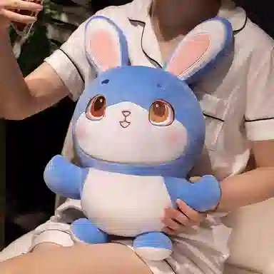 安之静雅 可爱蓝色兔兔布娃娃 玩偶 毛绒公仔