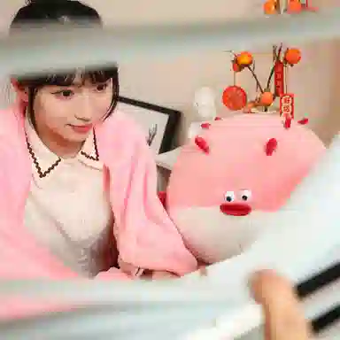 安之静雅 可爱猫咪吃鱼 玩偶 毛绒公仔