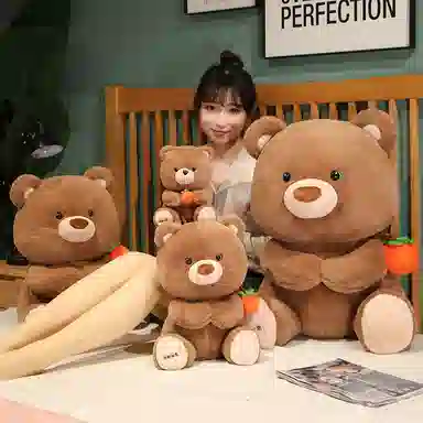 安之静雅 柿柿如意棕熊 可爱熊坐姿 玩偶 毛绒公仔