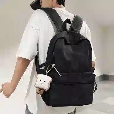 單倉 扎染高街时尚街头潮流轻便大容量初高中学生简约百搭耐磨通勤旅行 书包背包 尼龙 双肩包 男女同款情侣款 米白色/黑色/红色/绿色