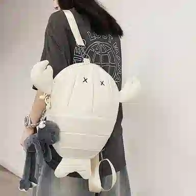 單倉 个性潮流小龙虾小众卡通搞怪设计骑行背包初高中学生大容量创意吸睛 尼龙 书包双肩包 常规 男女同款情侣款 黑色/白色/红色/灰色