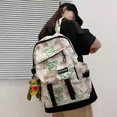 單倉 小众美式高街时尚潮流印花轻便初高中学工装帅气旅行 尼龙 双肩包 男女同款情侣款 多色