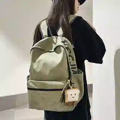單倉 扎染高街时尚街头潮流轻便大容量初高中学生简约百搭耐磨通勤旅行 书包背包 尼龙 双肩包 男女同款情侣款 米白色/黑色/红色/绿色