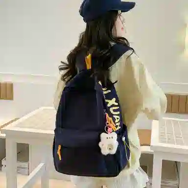 單倉 轻便简约日系校园休闲书包初高中大学生通勤旅行上课 复合布 背包双肩包 常规 男女同款情侣款 白色/蓝色/黄色/红色/黑色
