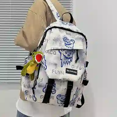 單倉 小众美式高街时尚潮流印花轻便初高中学工装帅气旅行 尼龙 双肩包 男女同款情侣款 多色