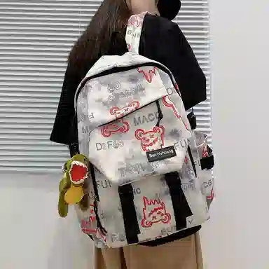 單倉 小众美式高街时尚潮流印花轻便初高中学工装帅气旅行 尼龙 双肩包 男女同款情侣款 多色