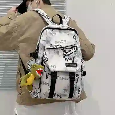 單倉 小众美式高街时尚潮流印花轻便初高中学工装帅气旅行 尼龙 双肩包 男女同款情侣款 多色