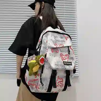 單倉 小众美式高街时尚潮流印花轻便初高中学工装帅气旅行 尼龙 双肩包 男女同款情侣款 多色