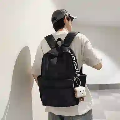 單倉 扎染高街时尚街头潮流轻便大容量初高中学生简约百搭耐磨通勤旅行 书包背包 尼龙 双肩包 男女同款情侣款 米白色/黑色/红色/绿色
