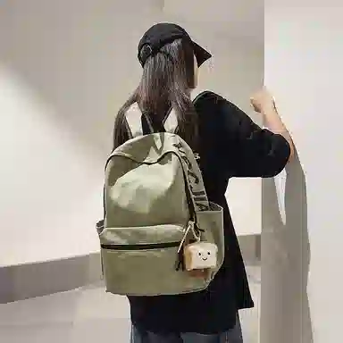 單倉 扎染高街时尚街头潮流轻便大容量初高中学生简约百搭耐磨通勤旅行 书包背包 尼龙 双肩包 男女同款情侣款 米白色/黑色/红色/绿色
