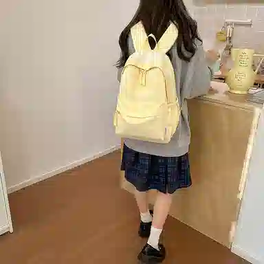 單倉 时尚简约字母大容量简约复古潮书包初高中学生轻便通勤旅行百搭 尼龙 双肩包 常规 男女同款情侣款 多色