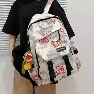 單倉 小众美式高街时尚潮流印花轻便初高中学工装帅气旅行 尼龙 双肩包 男女同款情侣款 多色