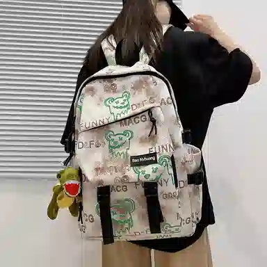 單倉 小众美式高街时尚潮流印花轻便初高中学工装帅气旅行 尼龙 双肩包 男女同款情侣款 多色