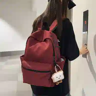 單倉 扎染高街时尚街头潮流轻便大容量初高中学生简约百搭耐磨通勤旅行 书包背包 尼龙 双肩包 男女同款情侣款 米白色/黑色/红色/绿色