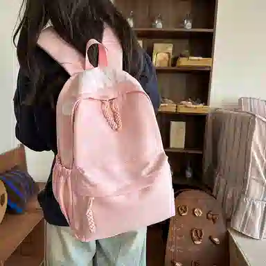 單倉 时尚简约字母大容量简约复古潮书包初高中学生轻便通勤旅行百搭 尼龙 双肩包 常规 男女同款情侣款 多色