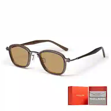 莫拉克 日式复古手工 纯钛 方形 太阳眼镜 男款