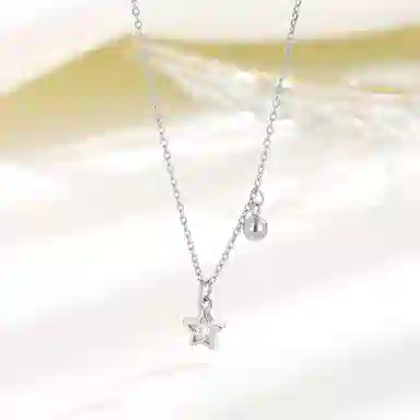 【幸运星】 艾卡拉 星星小众气质饰品简约五角星锁骨链时尚配饰设计 银 项链 男女同款情侣款