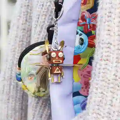 木小魔 蚁人 赛博朋克电脑桌面摆件电竞房装饰科技感创意 原木 吊坠 男女同款情侣款