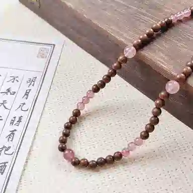 普陀山文创 新中式国风双圈叠戴转运珠复古小众气质文玩 好运 金丝檀木 手串 男女同款情侣款