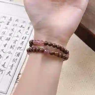 普陀山文创 新中式国风双圈叠戴转运珠复古小众气质文玩 好运 金丝檀木 手串 男女同款情侣款