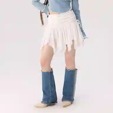 CHUU Lace Skirt White