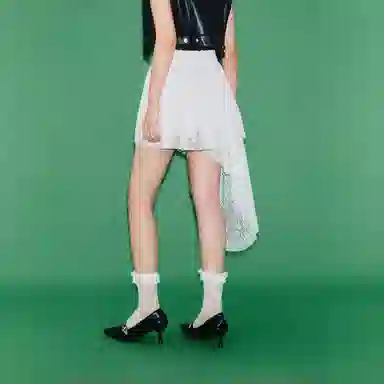 CHUU High Waist A-Line Skirt White