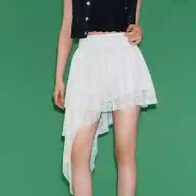 CHUU High Waist A-Line Skirt White