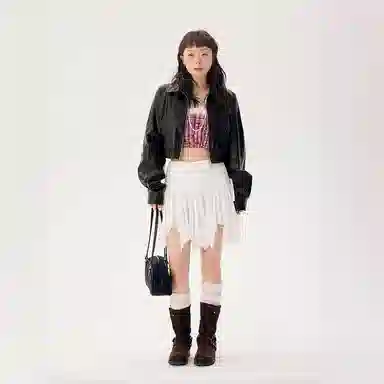 CHUU Lace Skirt White