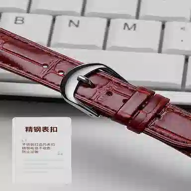 港爵适用卡地亚蓝气球表带真皮男女同款凸口牛皮表链针扣款男手表带女配件手表表带