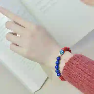千玺世家 帝王砂莲花原创设计潮流国风 青金石 手串 女款