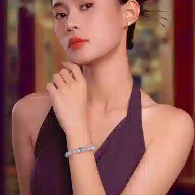 千玺世家 新国风中式潮流转运珠 和田玉 手串 男女同款情侣款 烟紫