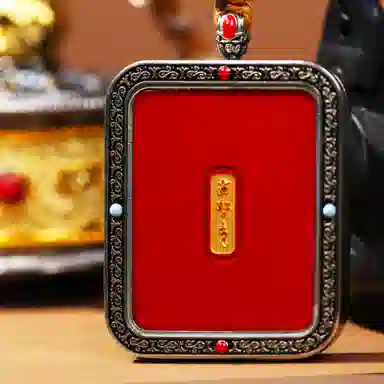 千玺世家 已开运藏式#好运国潮龙五爷转运纳福唐卡复古手工 朱砂 项链 男女同款情侣款