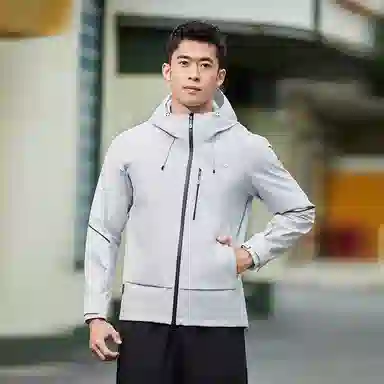 探路者  拼色直筒宽松连帽  防水防风冲锋衣 男女同款