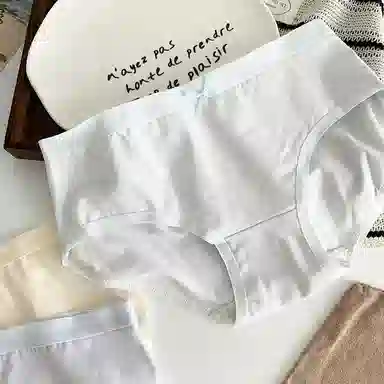 轻迎 抑菌纯棉裆柔软舒适透气少女甜美高颜值纯色三角内裤 女款