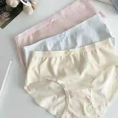 轻迎 抑菌纯棉裆柔软舒适透气少女甜美高颜值纯色三角内裤 女款