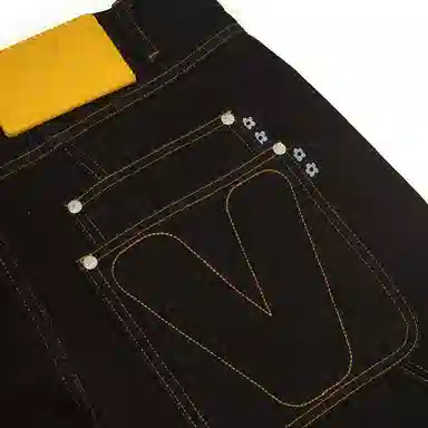 Vandy The Pink Contrast Raw Denim Pants