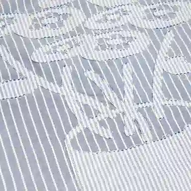 Vandy The Pink Striped Flower Button Up