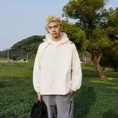 普鲁士多特蒙德 户外城市机能风队徽字母印花活叶裁剪解构拼接宽松百搭 透气伪装掩护防紫外线凉感防晒防晒服 男女同款