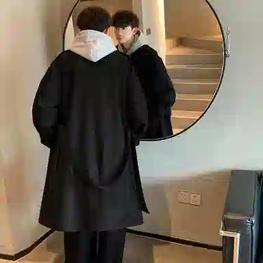 普鲁士多特蒙德 日系复古学院风经典款双排扣中长款西装领可拆卸腰带收腰慵懒风设计休闲风衣  男女同款