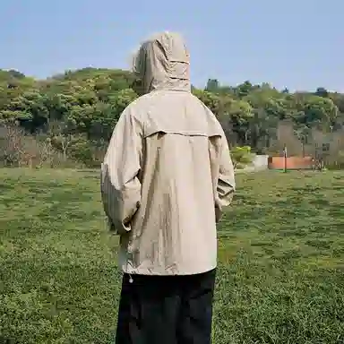 普鲁士多特蒙德 户外城市机能风队徽字母印花活叶裁剪解构拼接宽松百搭 透气伪装掩护防紫外线凉感防晒防晒服 男女同款