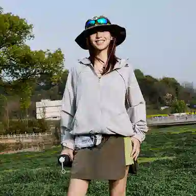 普鲁士多特蒙德 户外城市机能风队徽字母印花活叶裁剪解构拼接宽松百搭 透气伪装掩护防紫外线凉感防晒防晒服 男女同款